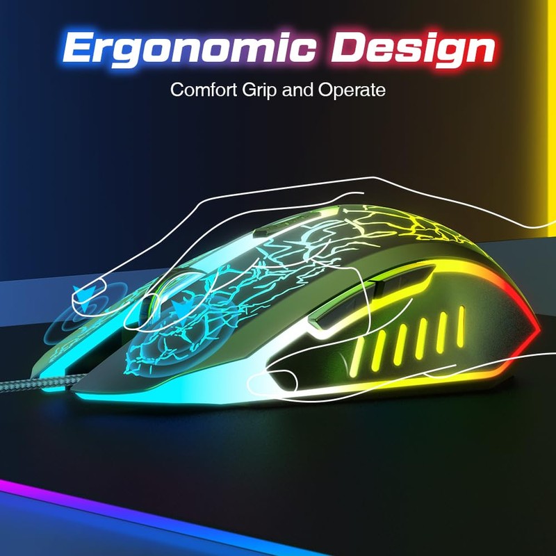 VersionTech Gaming Mouse, 4 DPI Settings Up to 3600 DPI,