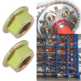 SG Store Pack of 100 M8 x 1.25 Thread Metric 8 Class HT Yellow Galvanised Flange Nuts DIN6923 Unserrated Flange Hex Lock Nuts for Bolts and Screws