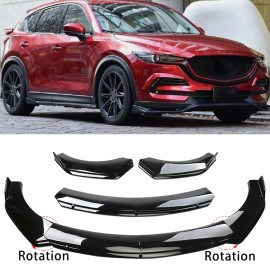Unbranded Gloss Black Car Front Bumper Spoiler Lip Splitter Body For Mazda CX3 CX-30