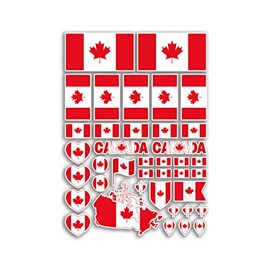 A4 Sticker Sheet Canada Flags Vinyl Stickers - Canadian America Country World National Flag Vacation Travel Holiday Car Aesthetic #80078