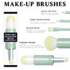 Mini Makeup Brush Travel Set - Green 4 in 1