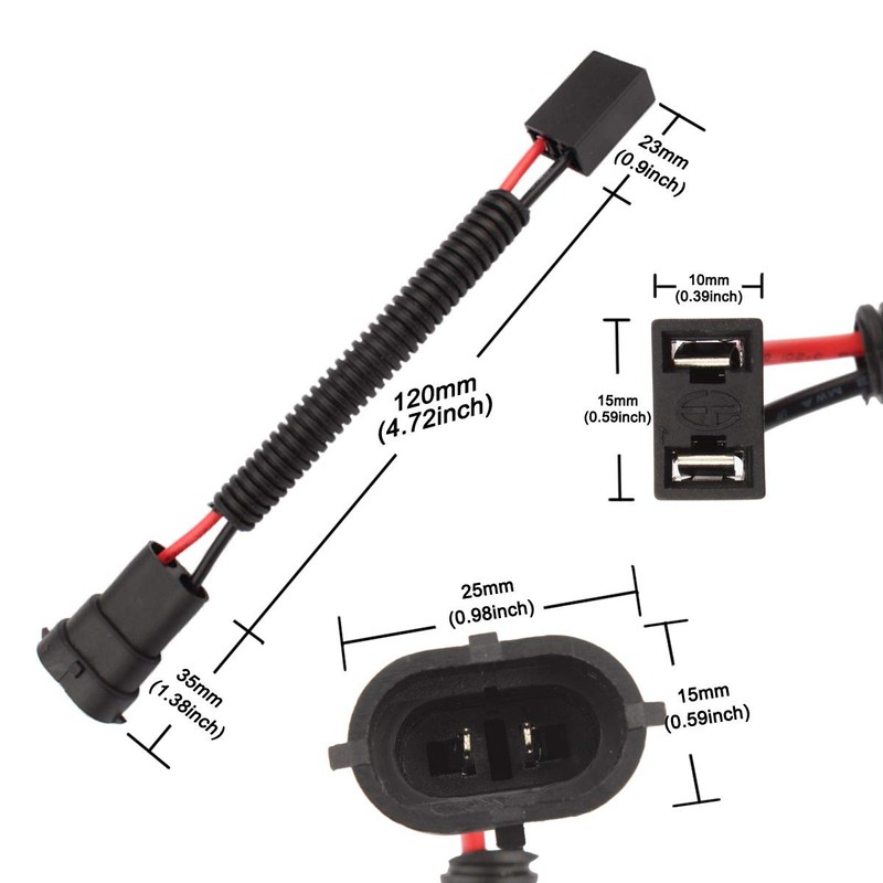 TOMALL H11 to H7 Light Blub Retrofit Wiring Harness Connector
