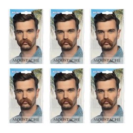 Boland - Moustache for Sticking, Set of 6, Fake Beard for Fancy Dress, Theme Party or Carnival
