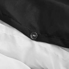Brentfords Single Bedding Set, Ultra Soft Warm Luxurious Plain Dyed Reversible Quilt Duvet Cover Microfibre Single Duvet Cover Set with Pillowcase, Black/White