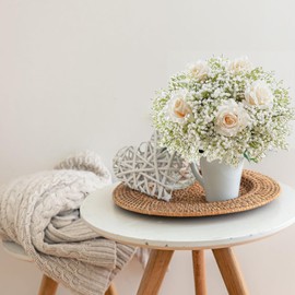 Babys Breath Artificial Flowers-30Pcs Fake Flowers Gypsophila Bouquet Artificial for Decoration Real Touch Silk Flower for Wedding Christmas DIY Decor Party Home Garden Office (Babys Breath-White-30)