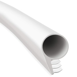 TMH Premium Pure Silicone Weather Stripping Door Seal, Weather Stripping Window and Door Frame Sealer Bulb/Ring Shape, White - 20 Feet