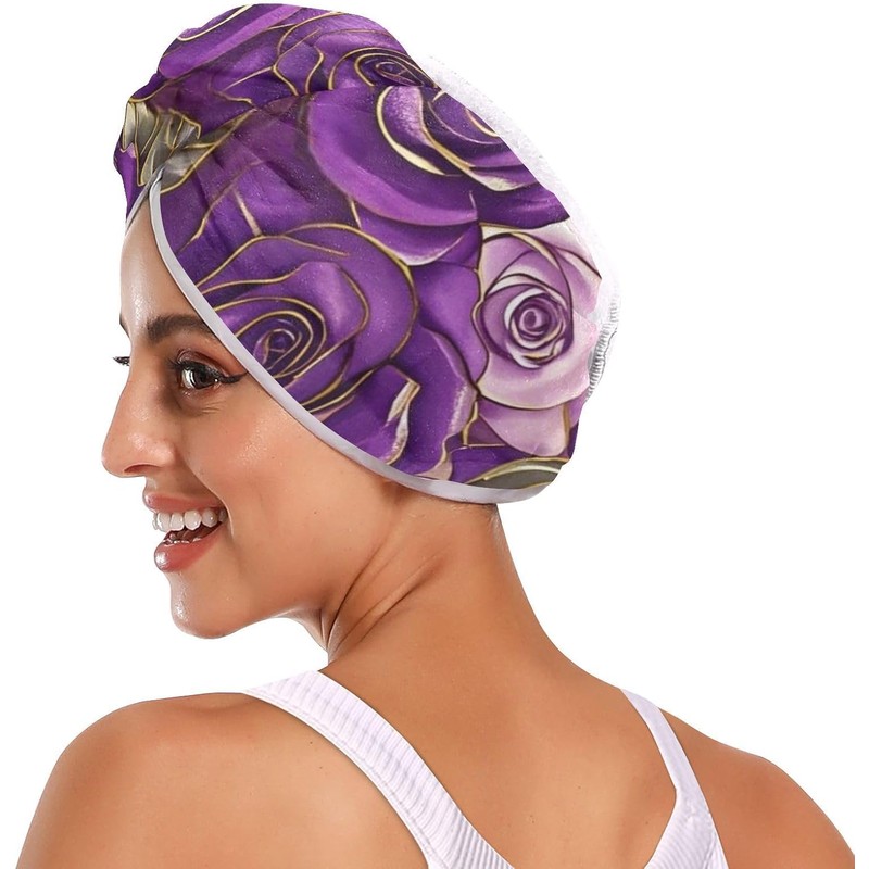 Toallas de microfibra para el cabello con botón para todo