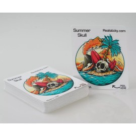 Real Sticky Summer Skull Sticker Sea Beach Laptop Cup Cooler Car Vehicle Window Bumper Decal