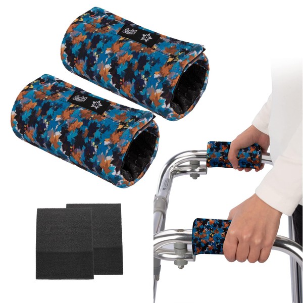 Universal Walker Padded Hand Grip (2 Pack) Covers Non-Slip Cushion Padding for Folding Rolling Wheelchair
