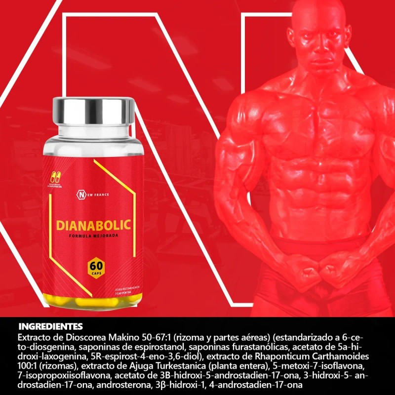 Cápsulas Dianabolic Masa Muscular Magra 60 Caps