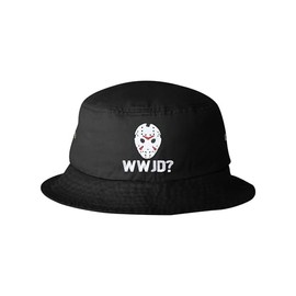 One Size Black Bucket WWJD? What Would Jason Do Funny Horror Movie Embroidered Cap Dad Hat