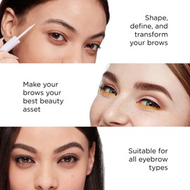 Arches and Halos Angled Bristle Tip Waterproof Brow Pen - Charcoal for Women 0.051 oz