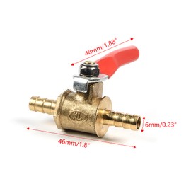 Brass Ball Valve SENRISE 12mm Shut Off Valve Barbed Hose Pipe Joiner Faucet Connector Adapter for Water Gas Oil (Pack of 1)