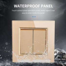Toggle Switch Wall Switch Glass Panel Gold 2 Way Mechanical Wall Switch 86mm Standard Switch 10A 250V