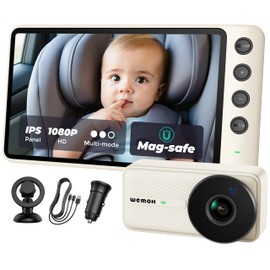 WEMOH NO.1 Magnetic Baby Car Camera with 5" 1080P IPS Monitor, Snap and Go
