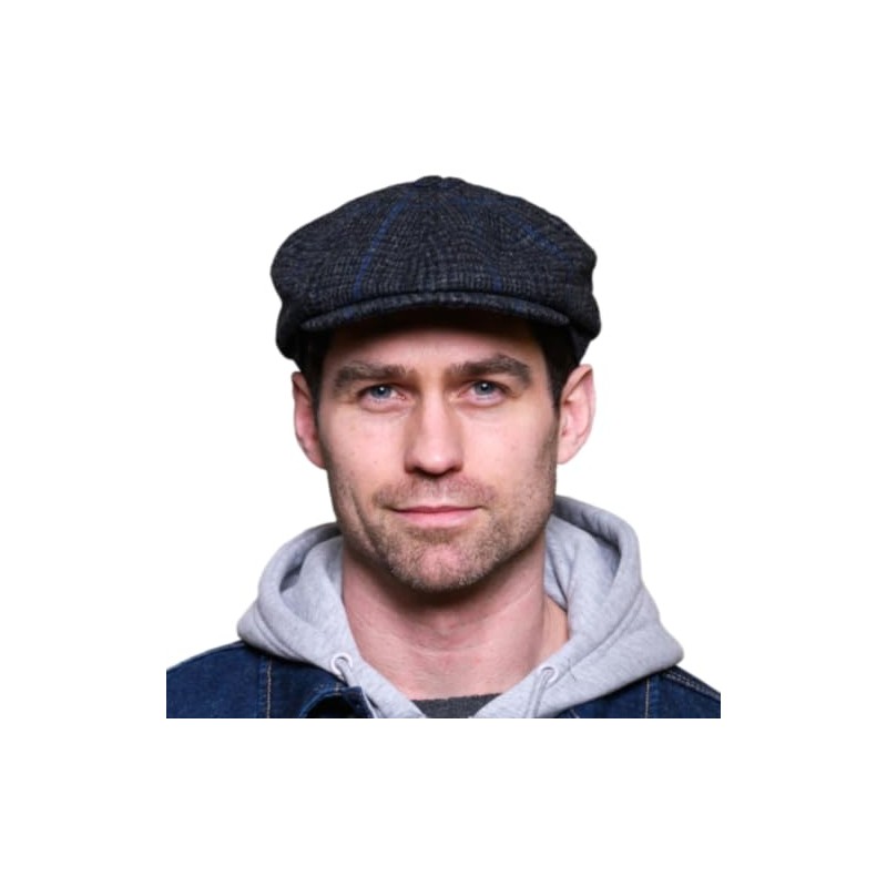 Gorra de conducción de lana irlandesa, 8 paneles, 100% lana,