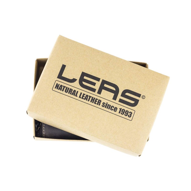 Wallet with side zip pocket LEAS, Genuine Leather, dark brown