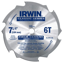 Irwin 15702ZR 7-1/4" 6-Tooth Fiber Cut Cement Board Saw Blade