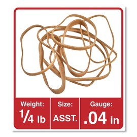 Universal 00454 Rubberbands, Assorted Sizes, One 1/4 lb. Box