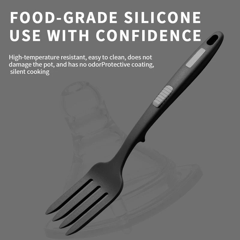 Eco-Friendly Silicone 2 Pcs Kitchen Sarah Fork Non-Toxic Cooking Noodle