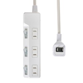 ELPA WLK-31S(W) AC 125V 15A Tap with Lightning Resistant SW 3 Piece LED Lamp Specifications Independent Switch with Lightning Resistant Surge to Protect Connected Devices from Lightning