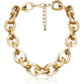 JAKAWIN Chunky Choker Necklace Gold Cuban Link Chain Necklaces for Women