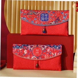 jojofuny Chinese Wedding Red Envelope Money Holder with Retro Double for Wedding Party Favors and Packaging
