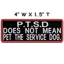 mybrand P.T.S.D. Does Not Mean Pet The Service Dog Embroidered Patch Iron-On/Sew-On Family Canine Breeds Badge Emblem Name Tag Decorative Gift Applique for Vest Jacket Jeans Bags Backpacks Clothing