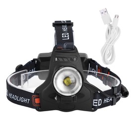 P50 LED Headlight Headlamp Waterproof Fashlight 3500LM 3 Lighting Modes USB Chargingblack