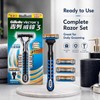 3-Blade Pivoting Razor for Face Shaving – Chromium-Coated Blades for