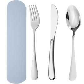 XYTAHDM Campingbesteck, inklusive Messer, Gabel, Löffel,3 Stück Wiederverwendbare Edelstahl Sporks,Tragbare Besteck-Sets,für zu Hause, Schule, Reise, Büro & Geschenke(Blau)