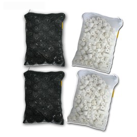 Aquapapa 100 Bio Balls + 2 lbs Bio Ceramic Rings for Aquarium Fish Tank Pond Canister Filter