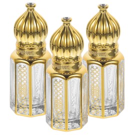 HONMEET 3pcs Essential Oil Bottling Fancy Perfume Bottles Roller Oil Bottles Perfume Roller Bottles Elegant Aroma Bottle Empty Essential Oil Bottle Glass Filling Travel Cosmetic Bottles