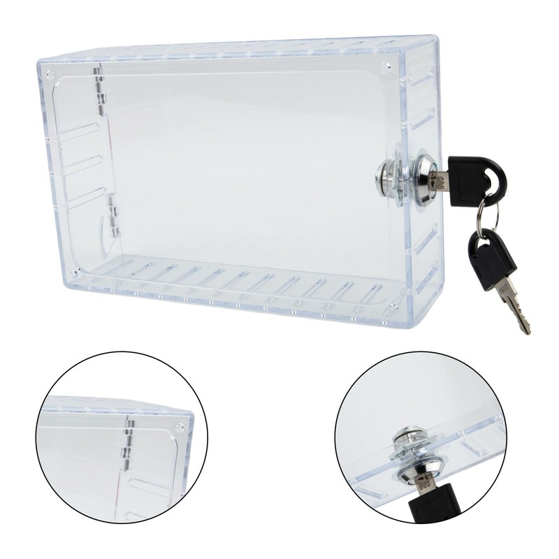 Universal Thermostat Lock Box with Key, Clear Box Guard Large