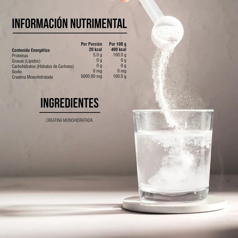 Padn Nutrition Creatina Monohidratada Polvo 300g Sabor Sin sabor
