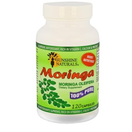 Sunshine Naturals Moringa Dietary Supplement. Immune System Aid, Energy Booster, Antioxidant Support, and Nutrient-Rich Superfood. Promotes Digestion and Heart Health. 120 Capsules. Pack of 3