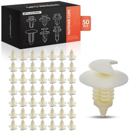 A-Premium 50PCS Nylon Trim Panel Clips Retainer Fastener Double Head Compatible with Volkswagen 1982-2024 & Renault Models 1984-2024