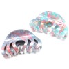 QinGoo Blue Pink Medium Cellulose Acetate Hair Clip Beautiful Women's