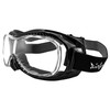 Pacific Coast Airfoil Black Goggles with Anti Fog Clear Polycarbonate