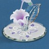 Glass Baron ~ Hummingbird with White and Lavender Flower