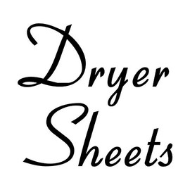 Dryer Sheets 4.25w x 4h Label | Laundry Room Organization | Die Cut Vinyl Decal | Black Retro Font (Sticker Only)