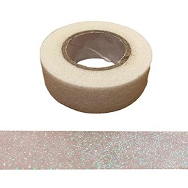 Syntego Iridescent White Glitter Washi Tape Decorative Craft Self Adhesive Stick On Sticky Glitter Trim