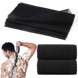 Aomig African Net Sponge, Nylon African Exfoliating Net, Deep Cleaning African Net 2 in 1, Beauty Skin Wash Towel, Body Back Shower Scrubber for Men and Women Removing Dead Skin Dirt Oil, 80×30cm