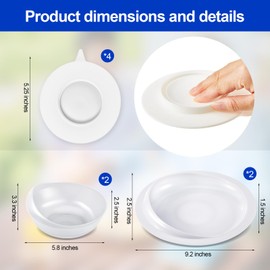 Hushee Adaptive Spill Proof Scoop Bowl and Plate Set with Suction Base Non Skid Self Feed Dinnerware for Elderly Disabled Handicapped from Parkinsons, Dementia, Stroke, Tremor(2 Sets,White)