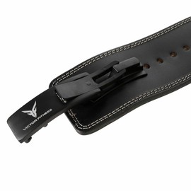 100% Top-Grain Leather 10mm Thick 4" Wide Quick Adjustable Metal Lever Powerlifting Belt for Men and Women + 24" Military Green Padded Weightlifting Straps with Silicone Grip Design (Medium)