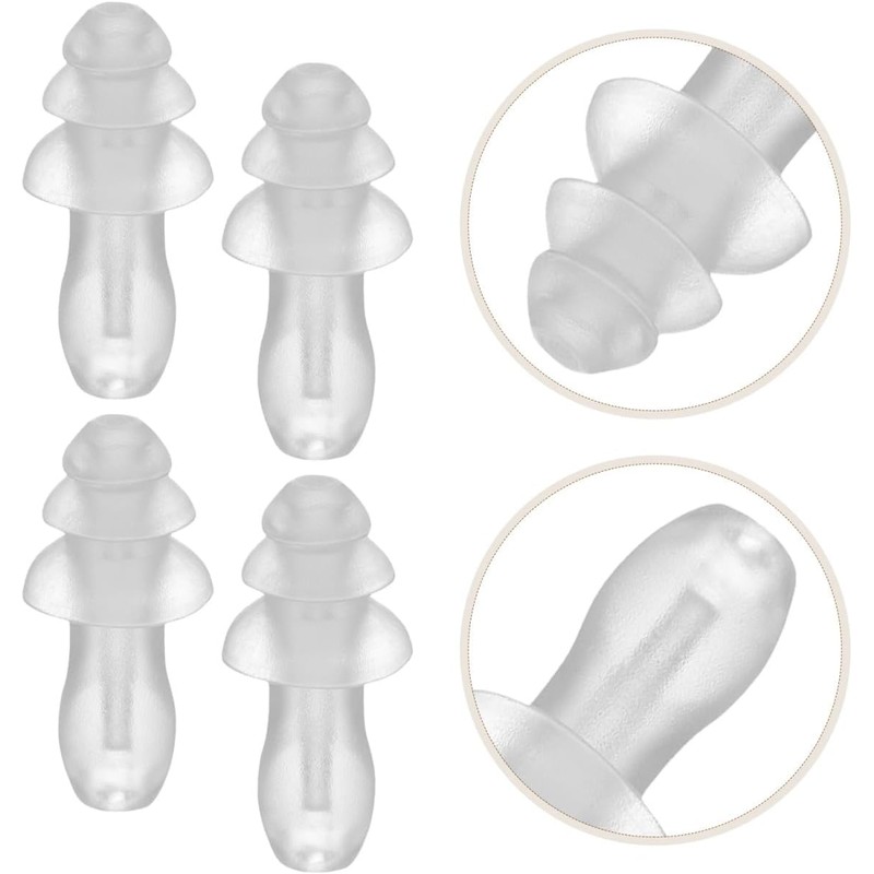Beaupretty Tapones Oídos de Silicona Transparentes, 30 Pares Reutilizables, Impermeables
