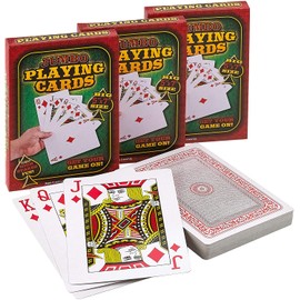 Giant 5 x 7 Inch Playing Cards - (Pack of 3 Decks) Full Big Decks of Jumbo Poker Index Playing Card Set, Each Deck is Perfect for Casino Theme Game Night and Magic Party Supplies, Stocking Stuffers