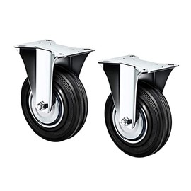 kippen 1600K1 Pair of Industrial Wheels with Fixed Base, Diameter 75 mm