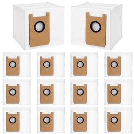 14 Pack Dust Bags Compatible with AIRROBO T20+/ T25+/ T30+/ T25+C Robot Vacuum Cleaner, Replacement Activated Carbon Dust Bags Large Capacity Disposable Vacuum Bags Replacement Parts