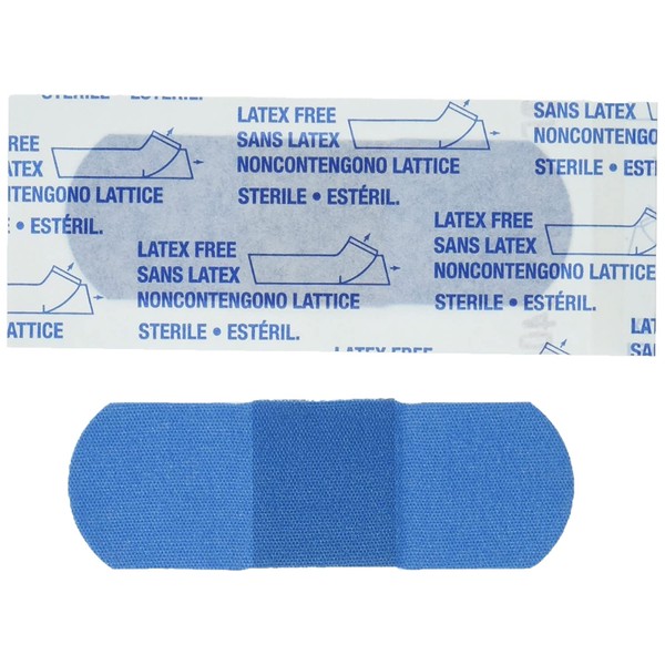 American White Cross-1631025 Blue Metal Detectable Adhesive Strips, Sterile, Lightweight 1" x 3" Bulk, 130 per Case, 10 Tray per Case (Pack of 1300)